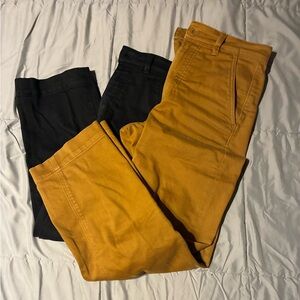 Everlane BUNDLE Black and Mustard Straight Legged Cropped Pants